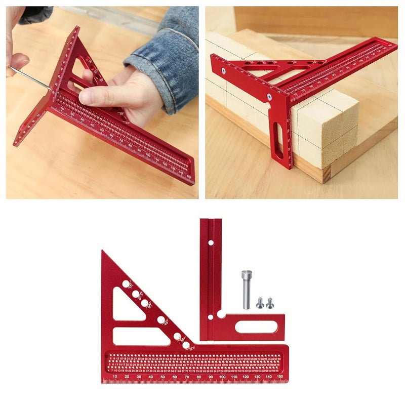 3D Measuring Ruler Woodworking Square Protractor Triangle Layout Tool 22.5 75 Degree - Image 2